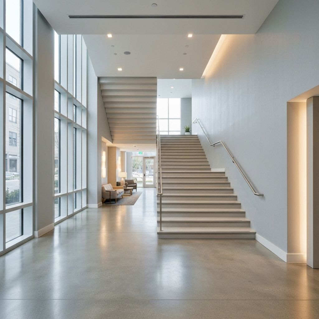 Hall d'immeuble propre et lumineux