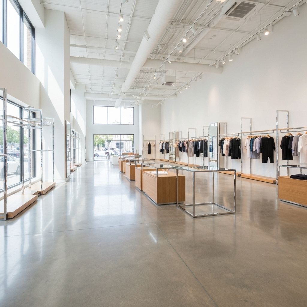 Intérieur de magasin propre et lumineux