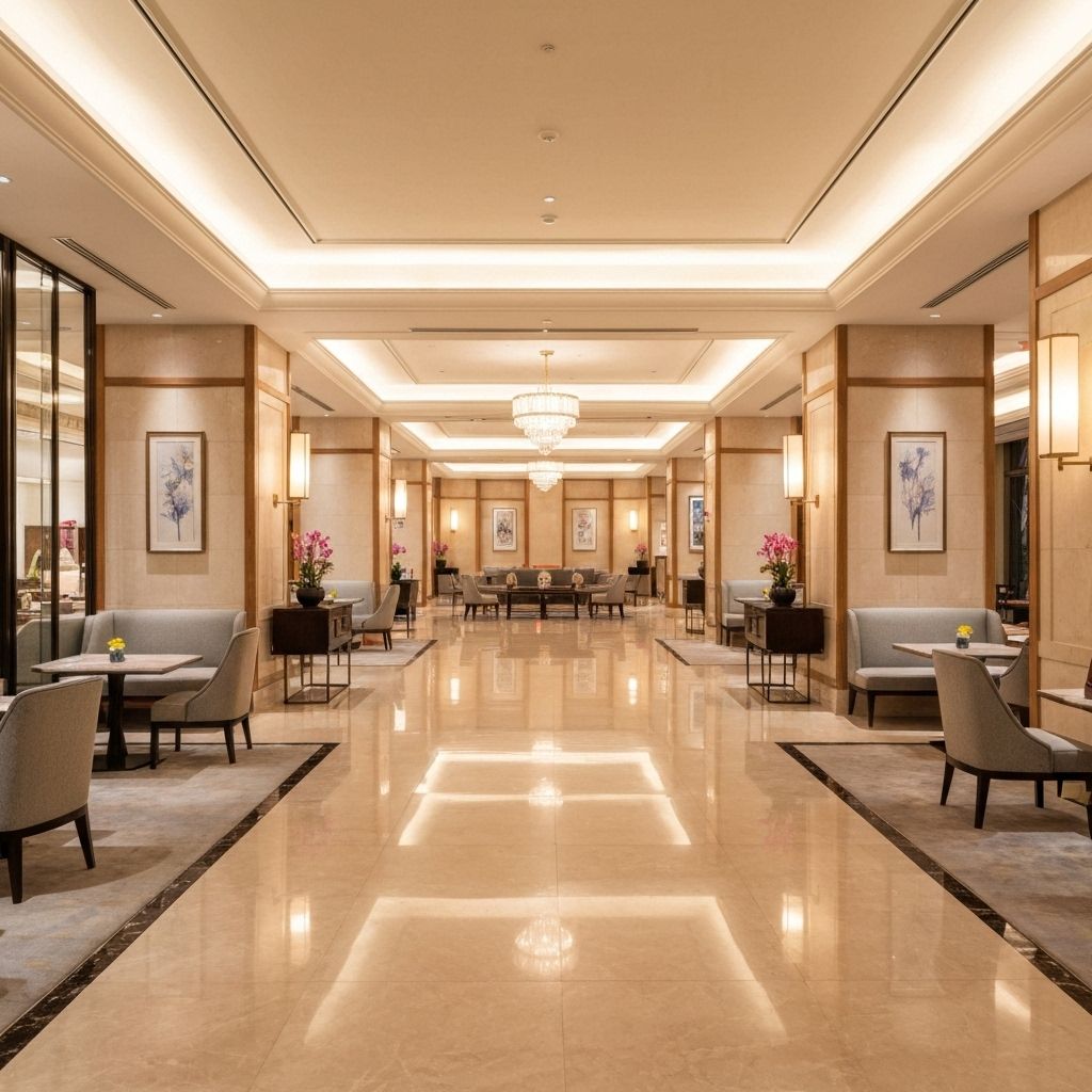 Hall d'hôtel luxueux et salle de restaurant élégante